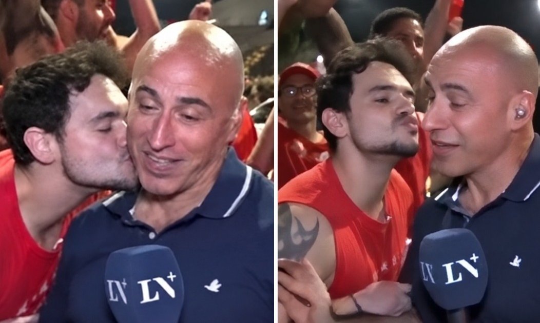 Observa360's tweet photo. ¡Qué momento! Un hombre quiso besar a Esteban Trebucq durante un móvil en vivo y su reacción descolocó a todos

https://t.co/65tWLa4zxY https://t.co/pMEUBYyvw8
