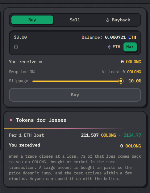 oolongperp's tweet photo. why does OOLONG have two pools? 🍵

Uniswap pool: for everyone. wallets, aggregators, charts. 1% of every swap goes to the protocol: liquidity, buyback & burn

in-house pool: for the protocol itself. it buys OOLONG for traders who lost (7% of every loss), runs the buyback & burn, and its starting liquidity is locked forever

protocol buys are capped per second, so nobody can sandwich them

arbitrage keeps both prices in line