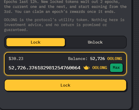 oolongperp's tweet photo. 1/ locking OOLONG, explained 🍵

2/ where the ETH comes from: 50% of every perps trading fee and 20% of each new high of the LP pool (40% once protocol liquidity passes 2,000 ETH). real trading, no emissions

3/ how it's shared: in 12h epochs, among everyone whose OOLONG was locked for the whole epoch, by size

4/ timing: a new lock waits out the current and the next epoch, then shares from the 3rd. claim each epoch's ETH once it ends

5/ unlock whenever you want. if nobody is locked in an epoch, its ETH buys back and burns OOLONG

6/ rewards depend on trading activity and can be zero. nothing here is a promise of return
