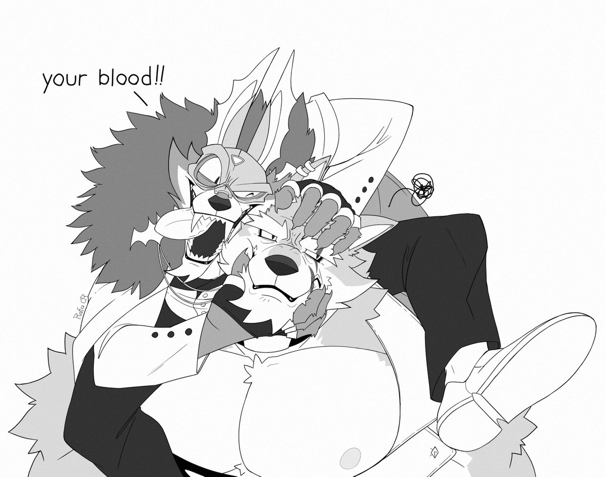 RafaCR_28's tweet photo. Sander wants blood🐺🩸🐺💢
(simpsons reference) 
#dislyte #dislytefanart #furry https://t.co/yaGhzkWAaA