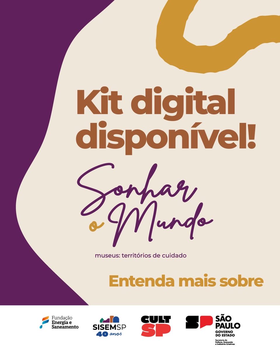 sisemsp's tweet photo. 📣 O kit digital do Sonhar o Mundo 2026 já está disponível!
Tema “Museus: Territórios de Cuidado”: ações sobre saúde mental, acolhimento e pertencimento nos museus paulistas.
📅 Inscrições gratuitas até 13/11
🔗 https://t.co/ysNaHySziR
#SonharOMundo2026 #SISEM https://t.co/XsFJ6MVsCm