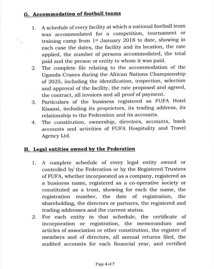 DickensOkello99's tweet photo. 🚨 IGG wants to know the particulars of the business registered as FUFA Hotel Kisaasi, including its proprietors, its trading address, its relationship to the Federation and its accounts. https://t.co/a47B5Kid4N