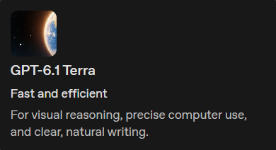 even openai isn't positioning gpt-6.1 terra for complex coding tasks ...