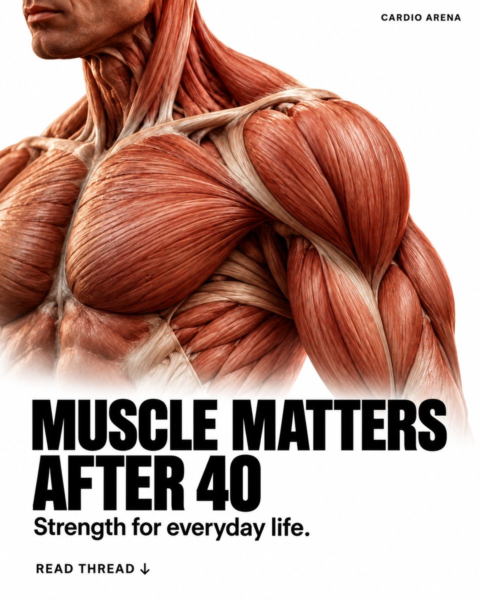 CadioArena's tweet photo. Train for the things you want to keep doing at 60, 70 and beyond.

Building muscle after 40 is an investment in everyday life. Here’s why. 

THREAD https://t.co/dfMTrLpTkT