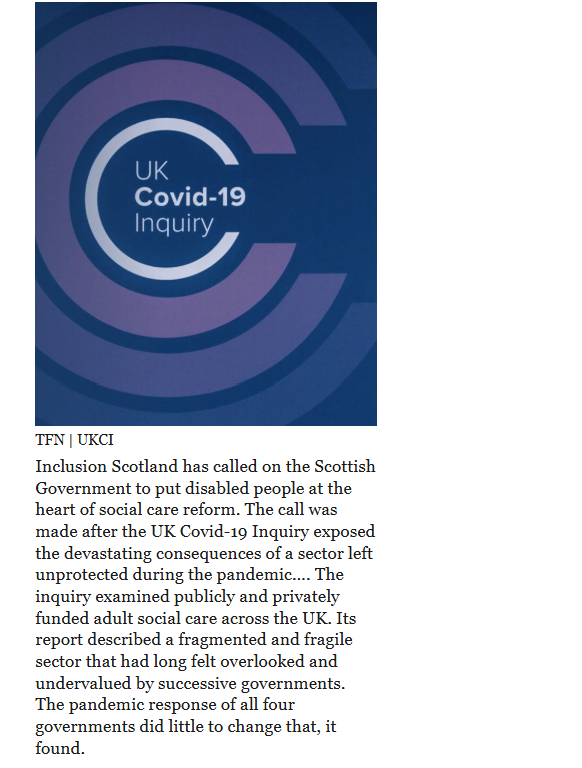 Info4Practice's tweet photo. New on https://t.co/rfJSwQ0Dqo | Covid inquiry lays bare treatment of disabled people | https://t.co/P9CcGLbHxu https://t.co/YUrihVCMBD