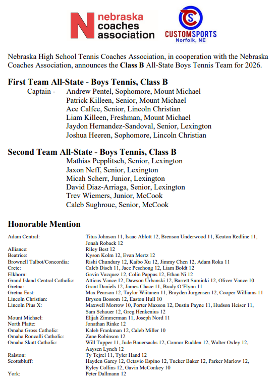Antler_Tennis's tweet photo. Congrats to ALL the Class B All-State Honorees! #antlertennis https://t.co/XfneiQt9iC