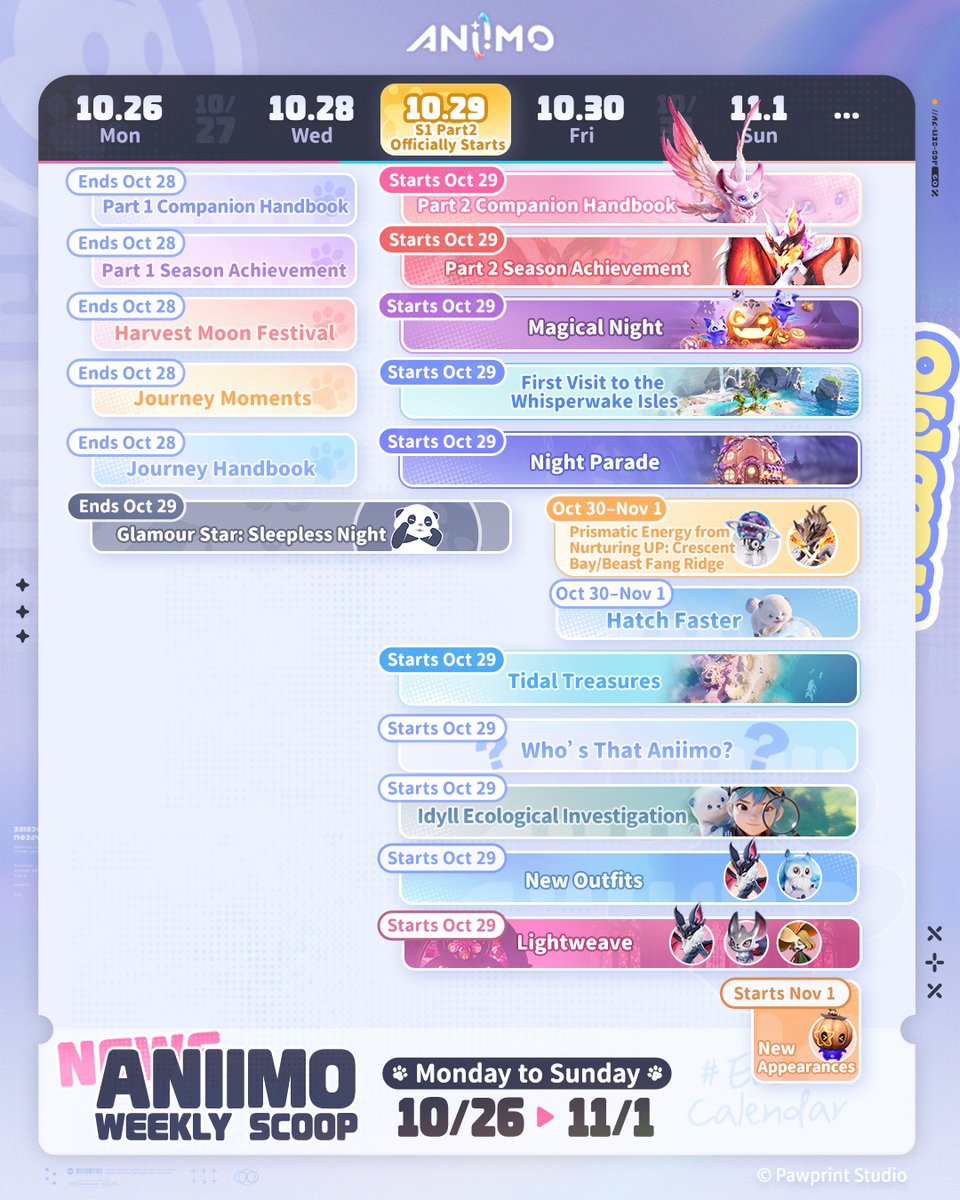 Aniimo_EN's tweet photo. 📢 Last call before Season 1 Part 1 wraps up!

Check today's Aniimo Weekly Scoop and tie up any loose ends, because Seasons 1 Part 2 is at our door with many new things coming. 

📌 Save this post so you don't forget anything!

#Aniimo https://t.co/GPotJUaZ5F