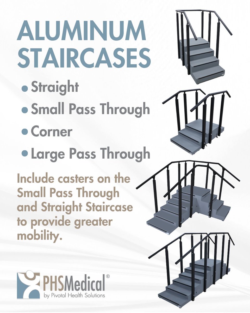PHSMedical's tweet photo. Help patients build confidence in every step with our Aluminum Staircases. Designed for physical therapy and rehabilitation, these staircases combine durable construction to support functional mobility training.

#PHSMedical #PhysicalTherapy #Rehabilitation #PatientCare https://t.co/4djxW9ALQR