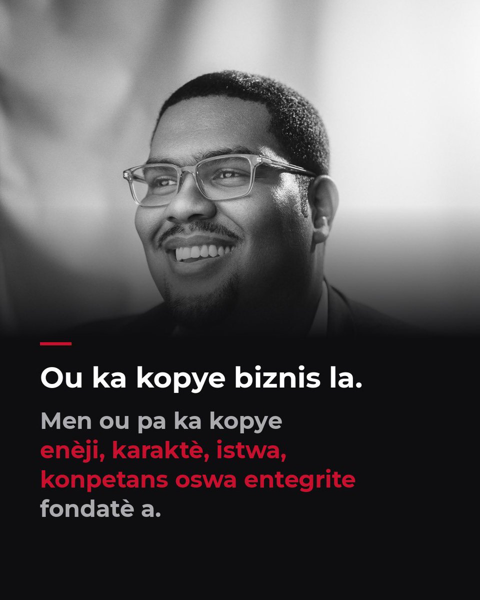 marcalainb's tweet photo. Ou ka kopye biznis la. Men ou pa ka kopye enèji, karaktè, istwa, konpetans oswa entegrite fondatè a.
Bon semenn tout moun 🫂🇭🇹 https://t.co/MJPCFMZ0H1