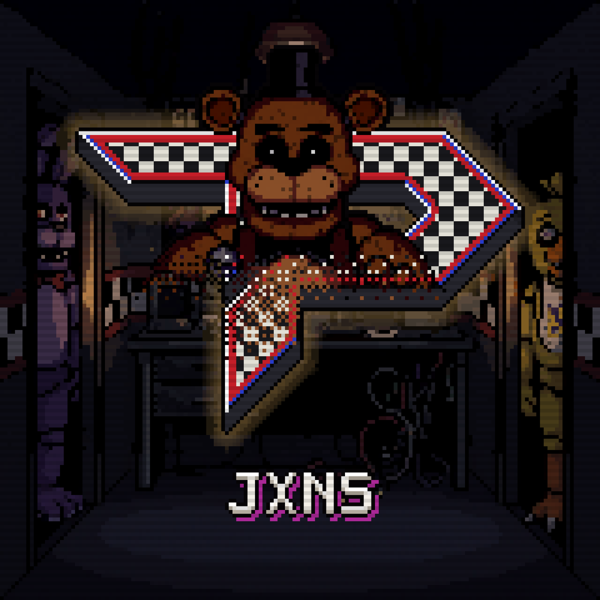 RiZe_Cam's tweet photo. Horror Movie Icons #5 #PixelArt @OfficialPsyQo https://t.co/BfIcNmJlls