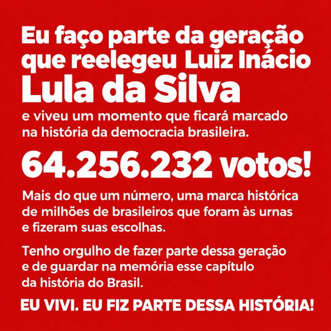 Rogeriononatosa's tweet photo. 🚩🚩ATENÇÃO EXÉRCITO DO LULA!
Quem fez parte dessa história?
Comenta, curte e compartilha. 

#LulaMaiorDoMundo 
#VitoriaDaDemocracia #LulaOBrasilTeAma #DeViradaEMaisGostoso https://t.co/B3n5G2UHBq
