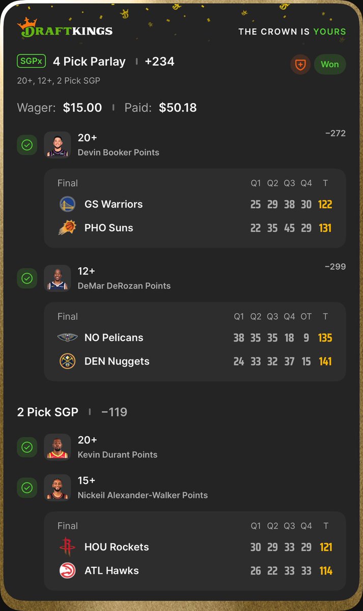Appalachianplay's tweet photo. Was caught up with Dad stuff yesterday! 
Anyways our Saturday APLAY cashed✅ https://t.co/mfRWAnVEF1