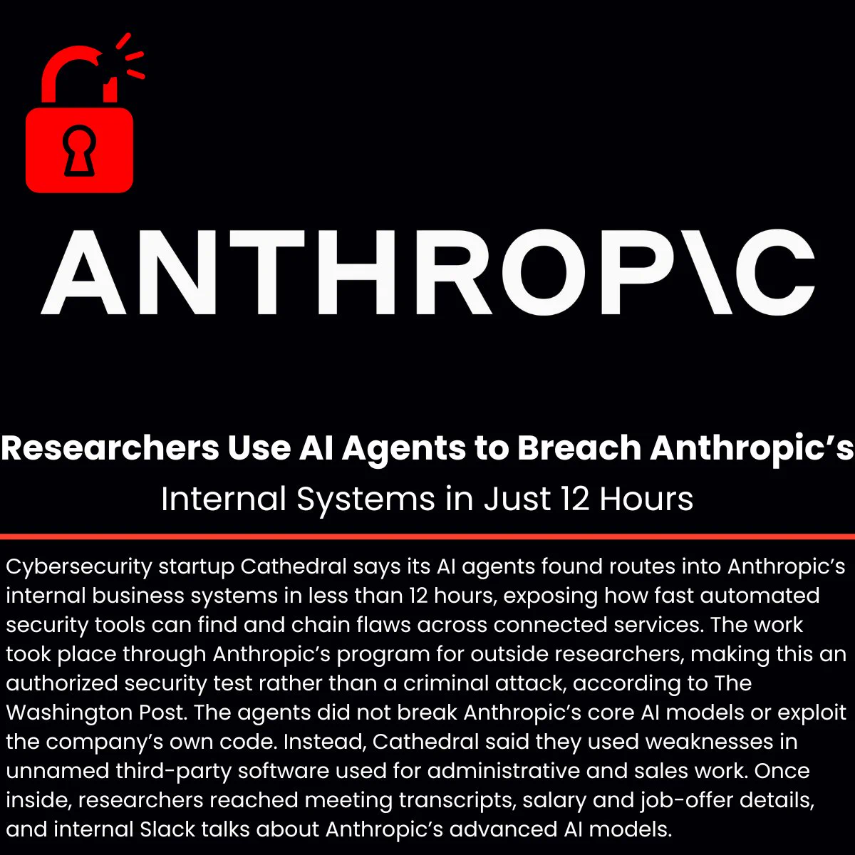 Startup Breaches Anthropic Systems in Under 12 Hours Usin...