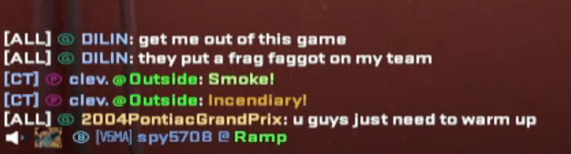 clevcs2's tweet photo. FOUL LANGUAGE WARNING!

not gonna give this freak anymore attention but if you want to see even more what he said in game here you go; https://t.co/4p2Qr9gIT3 https://t.co/OQrUgCe7Nk