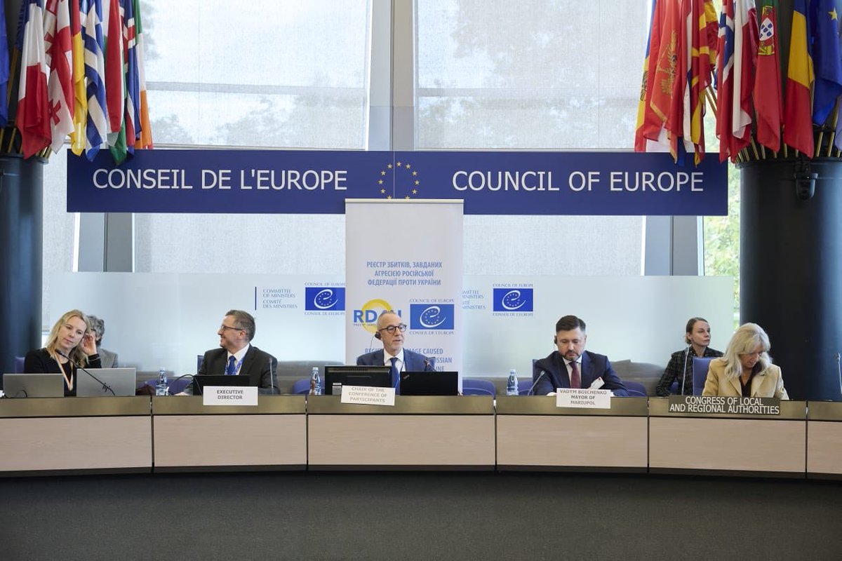 tochytskyi's tweet photo. Today in Strasbourg, the 8th Conference of Participants of the Register of Damage for Ukraine is another important step towards justice.

Behind every claim is a person, a family or a community affected by Russia’s aggression. Their losses must be recognised and compensated.

From cooperation with Mariupol and strengthening the Register to advancing signatures and ratifications of the Convention establishing the International Claims Commission, our work must deliver tangible results.

Recording the damage is only the beginning. The goal is real compensation for Ukraine and its people.

Russia must pay.