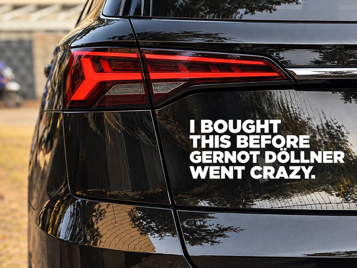 PatriotDieter76's tweet photo. Hab heute schon die ersten Sticker in meinem Shop verkauft. #doellner #audi #trump #crazy
Willst auch einen @BerndGummauer ? https://t.co/p32up3qaU7