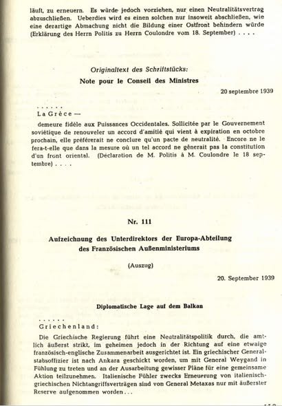 HellenicNS_'s tweet photo. 📖ΤΑ ΓΑΛΛΙΚΑ ΑΡΧΕΙΑ ΚΑΡΦΩΝΟΥΝ ΤΟΝ ΜΕΤΑΞΑ ΓΙΑ ΤΗΝ ΜΗ ΑΝΑΝΕΩΣΗ ΤΟΥ ΣΥΜΦΩΝΟΥ ΦΙΛΙΑΣ ΜΕ ΤΗΝ ΙΤΑΛΙΑ.

➡️Λίγο μετά  την έναρξη του πολέμου στις 30 Οκτωβρίου ο Μεταξάς προσπάθησε να πείσει τους Έλληνες εκδότες εφημερίδων ότι έκανε τα πάντα για να αποφύγει τον πόλεμο αλλά αυτός ήταν αναπόφευκτος. Η πρώτη ένδειξη ότι ο Μεταξάς δεν είχε  καμία πρόθεση η Ελλάδα να παραμείνει πραγματικά ουδέτερη και να αποφύγει τον πόλεμο ήρθε μόλις τον Σεπτέμβριο του 1939 όταν εν όψη της λήξης του συμφώνου φιλίας μεταξύ Ελλάδας και Ιταλίας που συνυπέγραψαν ο Βενιζέλος με τον Μουσολίνi  χαρίζοντας σταθερότητα στα Βαλκάνια , οι Ιταλοί ζήτησαν από την Ελληνική κυβέρνηση την ανανέωση του.

➡️Ανάλογο σύμφωνο είχε υπογράψει η Ιταλία και με την Γιουγκοσλαβία καθώς για την Ιταλία ήταν ζωτικής σημασίας η ειρήνη και η σταθερότητα στα Βαλκάνια  τόσο γιατί τα Βαλκάνια ήταν ο φυσικός γεωπολιτικός χώρος που η Ιταλία ήθελε και μπορούσε  να διεισδύσει οικονομικά όσο και γιατί η Μεσόγειος και τα στενά του Γιβραλτάρ και Σουέζ ήταν υπό τον έλεγχο των Άγγλογάλλων  που όπως έδειξε και η ιστορία με την Αιθιοπία μπορούσαν να κλείσουν ανα πάσα στιγμή στραγγαλίζοντας την Ιταλία . Έτσι τα Βαλκάνια, τα στενά του Βοσπόρου και το Αιγαίο ήταν ο ζωτικός πνεύμονας της Ιταλίας χωρίς τον άμεσο έλεγχο των Αγγλογάλλων.

➡️Η ανανέωση του συμφώνου φιλίας θα ήταν μια καλή ευκαιρία για την Ελλάδα που ήθελε την oυδετερότητα χωρίς να  δεσμεύει την ίδια σε πολιτική ή στρατιωτική συμμαχία με την Ιταλία. Το πρώτο πράγμα λοιπόν που έπρεπε να δοκιμάσει ο Μεταξάς  προσπαθώντας να αποφύγει τον πόλεμο ήταν να ανανεώσει το σύμφωνο φιλίας με την Ιταλία. Όμως ο Μεταξάς όχι μόνο δεν ανανέωσε το σύμφωνο παρά τις εκκλήσεις της Ιταλίας αλλά κορόιδευε τον Μουσολίνi αφήνοντας  του να εννοηθεί ότι και αυτό θα γίνει ενώ πίσω από τις πλάτες της Ιταλίας υποσχόταν στους Αγγλογάλλους τα αντίθετα.

➡️Ενδιαφέρον έχουν και πάλι οι καταγραφές των αρχείων του Γαλλικού Γενικού Επιτελείου που  αποκαλύπτουν την πραγματική στάση της κυβέρνησης Μεταξά και κατ’ επέκταση της Ελλάδος.
Kαταγραφή που έγινε για το Γαλλικό Υπουργικό συμβούλιο στις 20 Σεπτεμβρίου 1939
…«Η Ελλάδα μένει πιστή στις δυτικές δυνάμεις . Ζητήθηκε από την Ιταλική κυβέρνηση να ανανεωθεί τον Οκτώβριο ένα σύμφωνο φιλίας το οποίο λήγει. Ωστόσο θα ήταν προτιμότερο μόνο ένα σύμφωνο ουδετερότητας. Επιπλέον και ένα τέτοιο μόνο στο βαθμό που δεν θα επηρεάζει την δημιουργία ενός Ανατολικού μετώπου ( Εξήγηση που έδωσε ο κ. Πολίτης προς τον κ. Coulodre στις 18 Σεπτεμβρίου)»

➡️Από τα παραπάνω βγαίνει εύκολα το συμπέρασμα ότι την μόνη πραγματική προσπάθεια που έκανε ο Μεταξάς άοκνα ήταν να φανεί χρήσιμος στους Αγγλογάλους αδιαφορώντας τόσο για τους συσχετισμούς δυνάμεων όσο και για το εάν ο επόμενος πόλεμος στον οποίο οδηγεί την Ελλάδα μπορεί να την εξαφανίσει ως Έθνος.
Την ανάρτηση συνοδεύουν τα αποσπάσματα από τα έγγραφα Του Γαλλικού Επιτελείου στα οποία αναφέρονται τα παραπάνω.

(πηγή: τεκμηρια ιστοριας)