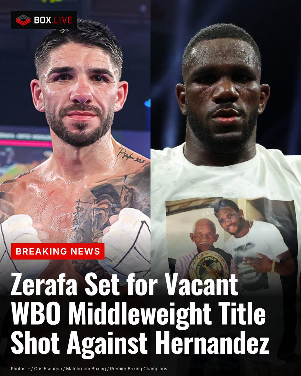 BoxLiveApp's tweet photo. Michael Zerafa states he is set to face unbeaten Yoenli Hernandez for the vacant WBO middleweight title. Denzel Bentley is reportedly being stripped of the championship, opening the door for Zerafa. December/January targeted, with Melbourne as preferred location. #Boxing https://t.co/8gG08UeB9G