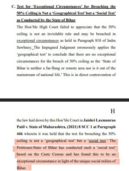 AbhinayWithYou's tweet photo. ‼️ Bihar BJP Govt is telling the Supreme Court that the high SC/ST/OBC population is an “exceptional circumstance” to justify higher reservation‼️

Basically, they’re pushing for 85% reservation on the logic of “Jitni Abadi, Utna Haq.”

Congress says it. BJP is implementing it. https://t.co/tqWS8tFrdY