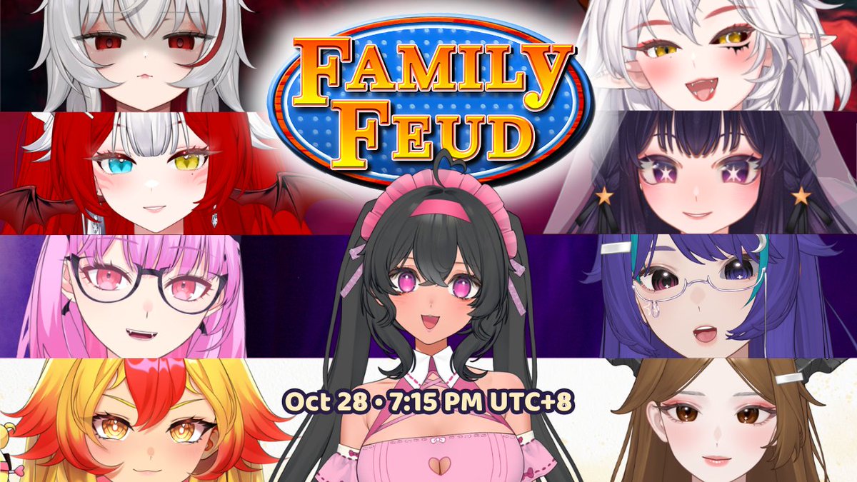 Mari_Myste's tweet photo. FAMILY FEUD LEAGUE GAME SHOW EVENT
📅: Oct 28, 2026 | Wednesday
⏰: 7:15 PM UTC + 8
📍 : https://t.co/fE7AhG03tF

Be sure to not miss this chaotic event featuring some of your favourite vtubers and the most unhinged League of Legend questions! ( ◡̀_◡́)ᕤ https://t.co/XPF6PcZ5AS