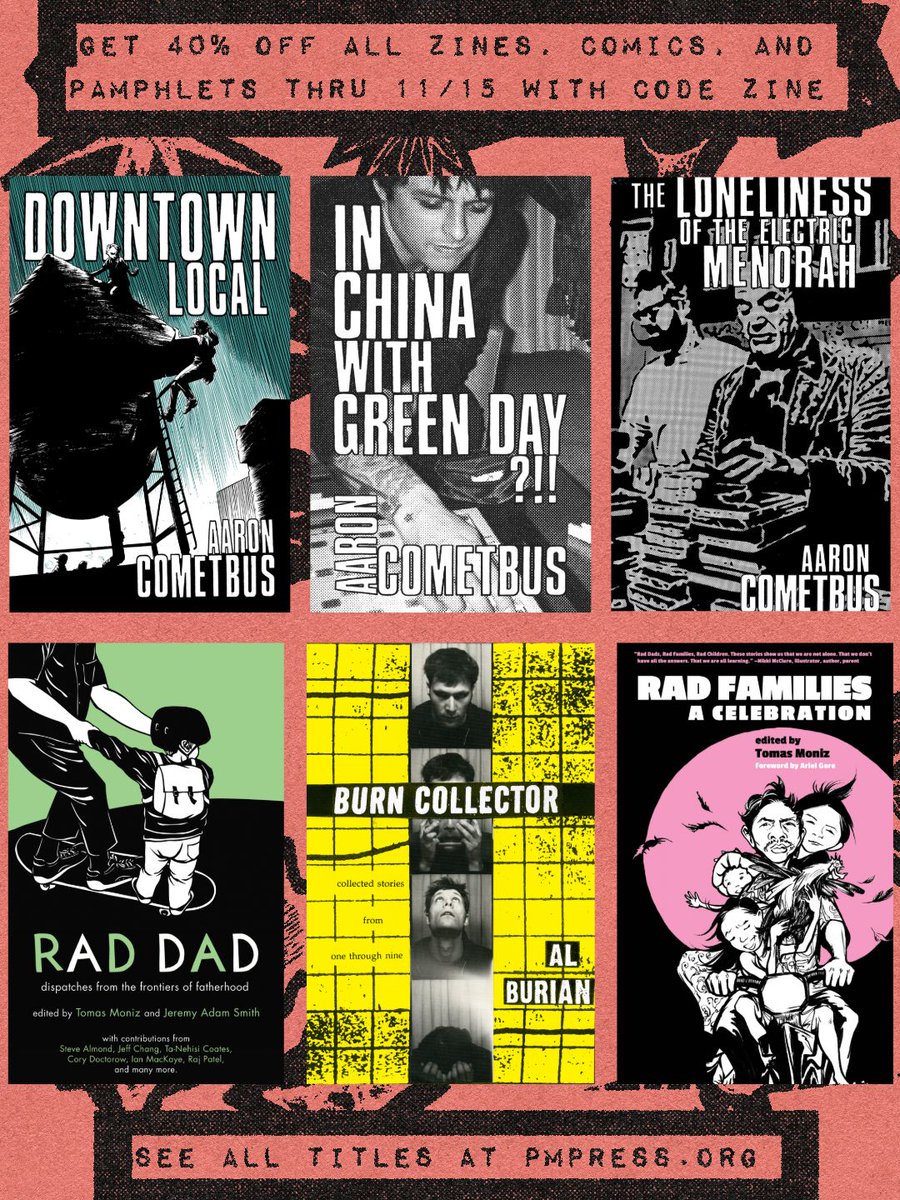 PMPressOrg's tweet photo. Paper is still punk.
Now thru 11/15, get 40% off select zines, pamphlets, and Comics here: https://t.co/La9NNTE022 https://t.co/CiaYmGdVWa