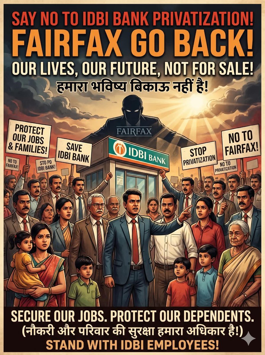 Bankerspeaks's tweet photo. #StandWithIDBI @DFS_India @narendramodi @SecyDIPAM @nsitharaman @nsitharamanoffc @PMOIndia @yadavakhilesh @pbhushan1 @PrashantKishor @INCIndia @IYC #IDBINotForSale
#IDBINotForSell @RahulGandhi @AamAadmiParty @CJP_for_India @abhijeet_dipke @OfficeOfDVS https://t.co/X3yszUAE5Y