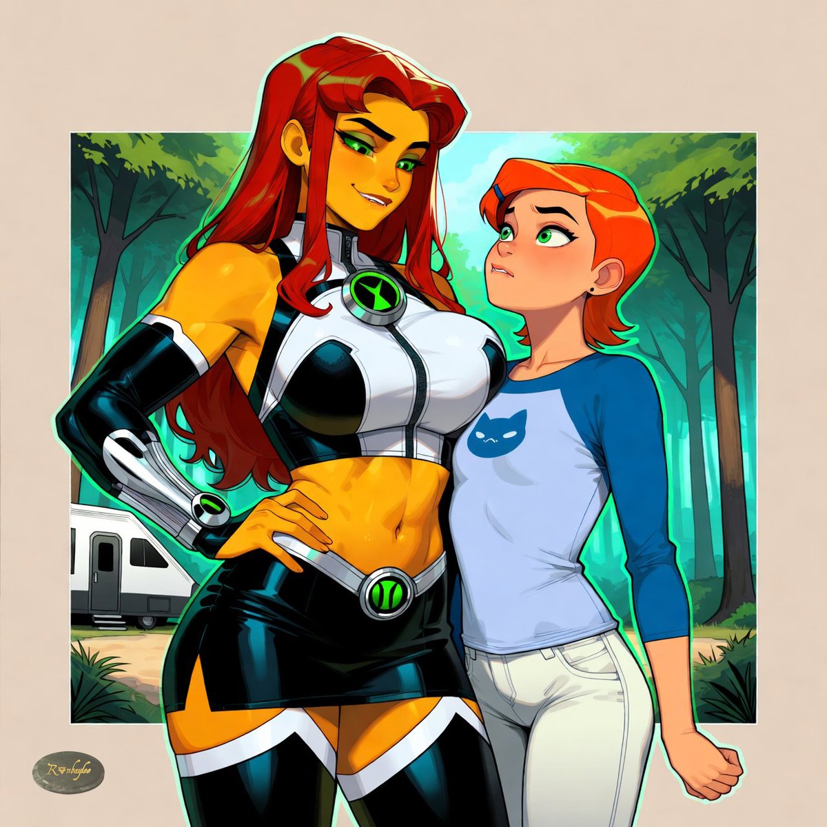 Ranbaylee's tweet photo. Ben teaches Gwen who is the top bitch.

Full free set: https://t.co/UBh3xlNrWt

Follow me to continue Ben's journey playing Starfire with the omnitrix.

#Ben10 #Ben10classic #Ben10Art #bodyswap #TSF #Genderbend #Transformation #AIart #genderbender #FanArt #nsfwai #nsfw #lewd https://t.co/Guyrdyk5pd