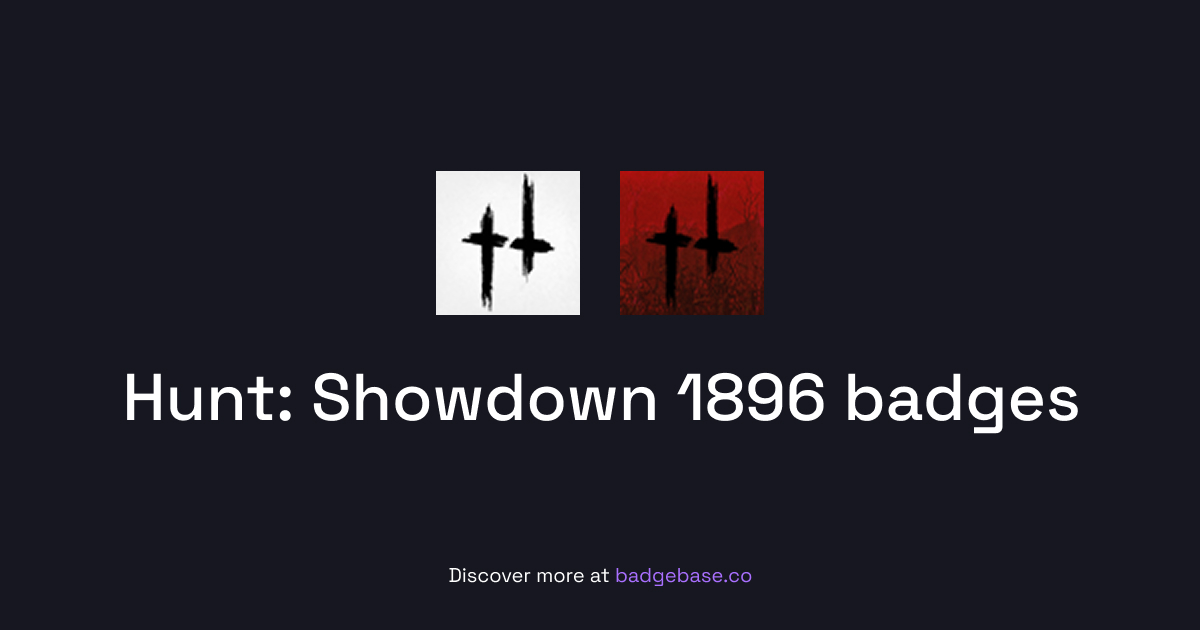 BadgeBase's tweet photo. New badges are now available!    

Hunt White - watch 15 min
Hunt Red  - sub\gift

Category: Hunt: Showdown 1896  

Available: until November 9

More details: https://t.co/QxwZrra6aq https://t.co/BfBqHVmetM