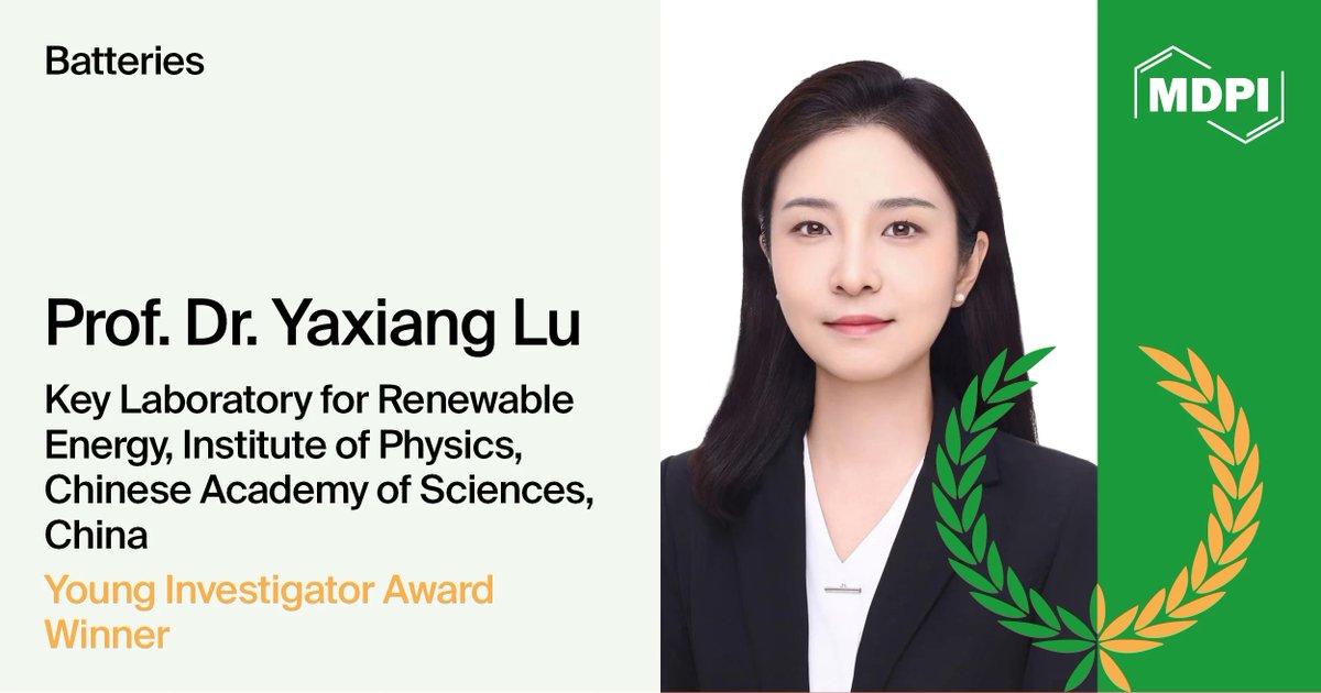 MDPIOpenAccess's tweet photo. We are pleased to share an interview with Prof. Dr. Yaxiang Lu—Winner of the @BatteriesMDPI (ISSN 2313-0105) Young Investigator Award.

See the full interview: https://t.co/DwWTWIvnI3

#MDPI #OpenAccess #Batteries #MDPIAwardWinner https://t.co/fUJWQFu7re