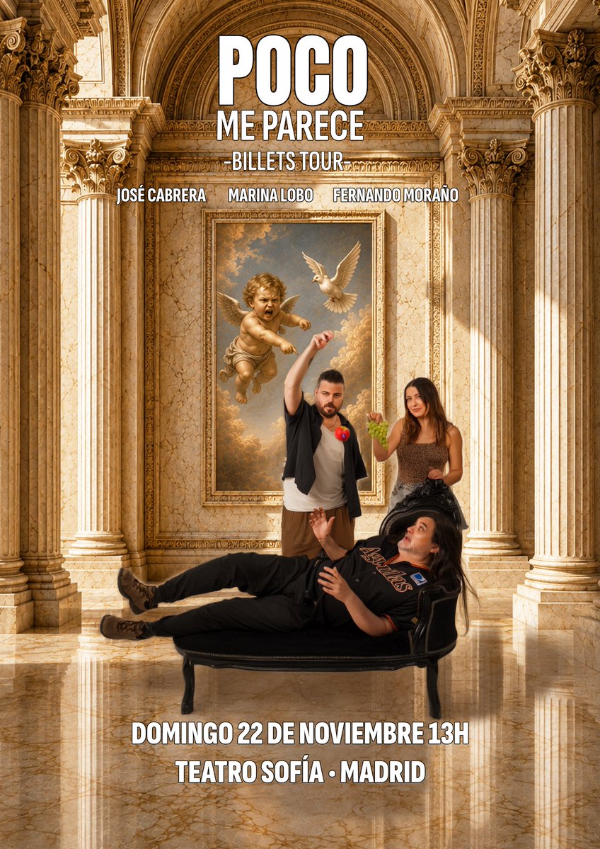 Pocomeparecers's tweet photo. Este domingo 22 de noviembre (13h) en el Teatro Sofía, el ojito derecho del ranciofact patrio arranca su gira. 📣🎭

Necesitamos vuestro apoyo económico para financiar y seguir emitiendo Poco Me Parece en YouTube ¡A pasar por taquilla! 🎟️💰

Link encomentarios! 👇 https://t.co/n9G98fsC22