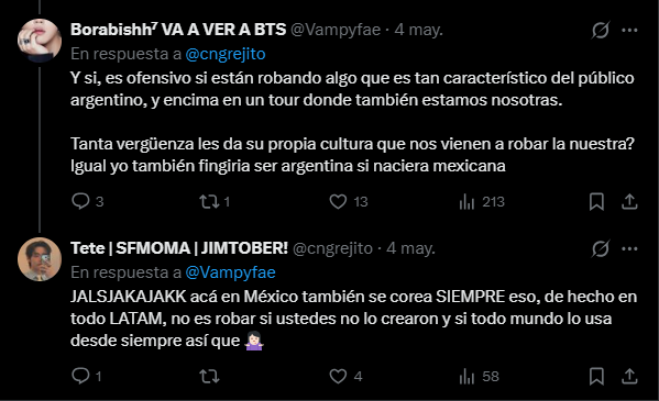 cngrejito's tweet photo. Porque se hacen las ciegas ante lo evidente??? si de verdad quieren hablar de quien empezó vamos a hacerlo como se debe, quienes empezaron a GENERALIZAR a todo México y a decirnos idioteces fueron ustedes mismos y ninguna se salva, TODOS los de Sudamérica nos tiró en Mayo y les advertimos, cuando sean sus conciertos también van a pasar temas de acoso y odio por otros países y qué pasó? exactamente eso.

A diferencia de ustedes nosotros no andamos justificando a las xenófobas de México porque si existen igual que en todos lados, así que no les queda la tarjeta de víctima a ustedes ni a nadie.