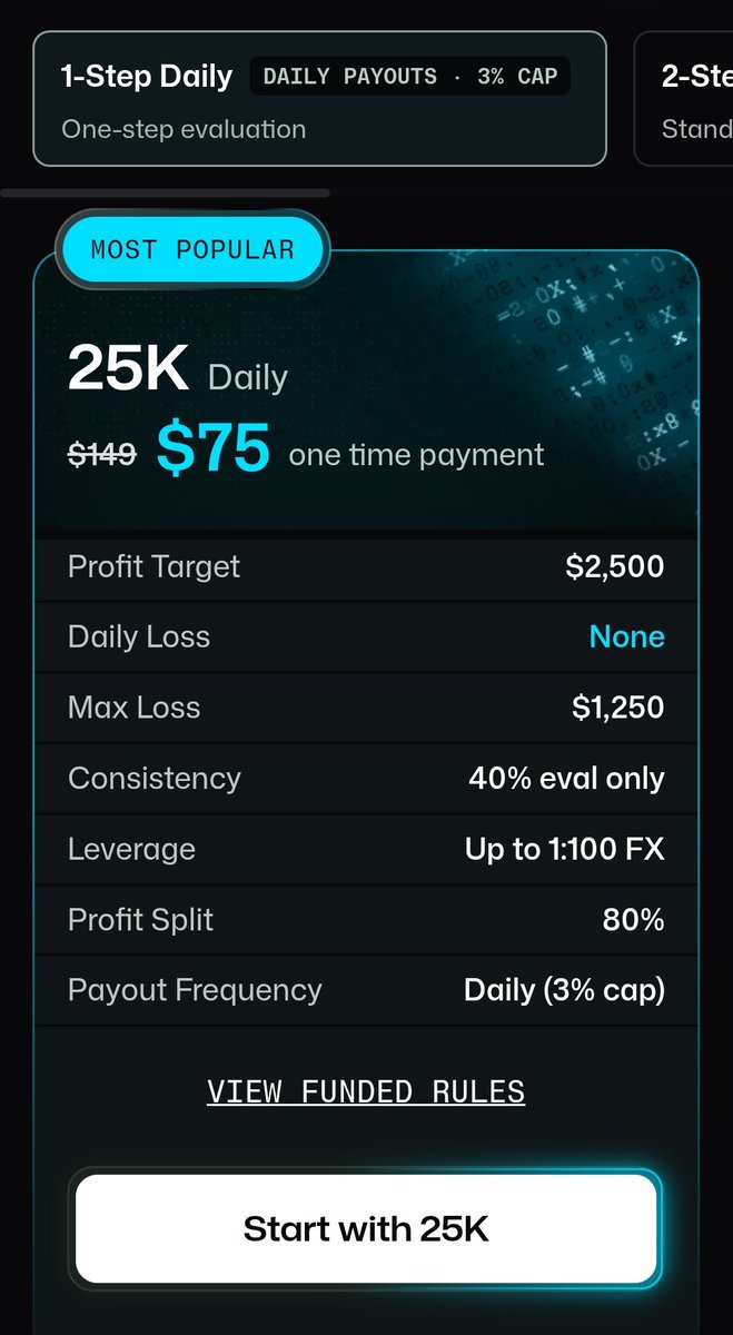 zenitrade_'s tweet photo. Well if you want a propfirm which would give you an option of "daily payout"

I don't think there would be any better option than 1 step Daily.

Daily 3% on a $25k account is - $750.
That's someone's salary of month.

Get yours 1 step daily - https://t.co/aBun2FT9R2 https://t.co/SnYh7xiSJP