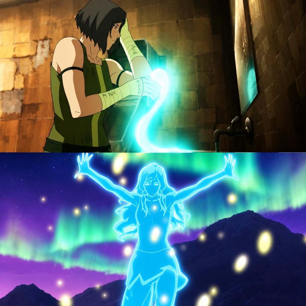 Maxwell637159's tweet photo. Aang lived to 66 years old and never mastered metalbending, spiritbending, or bloodbending counter-techniques 📜
​Korra unlocked all of them before turning 21 without past lives carrying her:

​• First Metalbending Avatar & broke out of Amon's bloodgrip
• Mastered Water Healing & Spiritbending
• Defeated Unalaq through raw spiritual power (zero past lives / no Raava)
• Survived lethal mercury poison & contained a point-blank spirit beam nuke

​Y'all don't hate Korra because she's weak, you hate her because she proved Aang's peak feats were just 10,000 years of past lives carrying him 😭