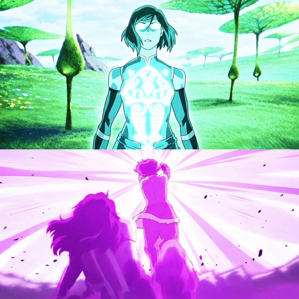 Maxwell637159's tweet photo. Aang lived to 66 years old and never mastered metalbending, spiritbending, or bloodbending counter-techniques 📜
​Korra unlocked all of them before turning 21 without past lives carrying her:

​• First Metalbending Avatar & broke out of Amon's bloodgrip
• Mastered Water Healing & Spiritbending
• Defeated Unalaq through raw spiritual power (zero past lives / no Raava)
• Survived lethal mercury poison & contained a point-blank spirit beam nuke

​Y'all don't hate Korra because she's weak, you hate her because she proved Aang's peak feats were just 10,000 years of past lives carrying him 😭
