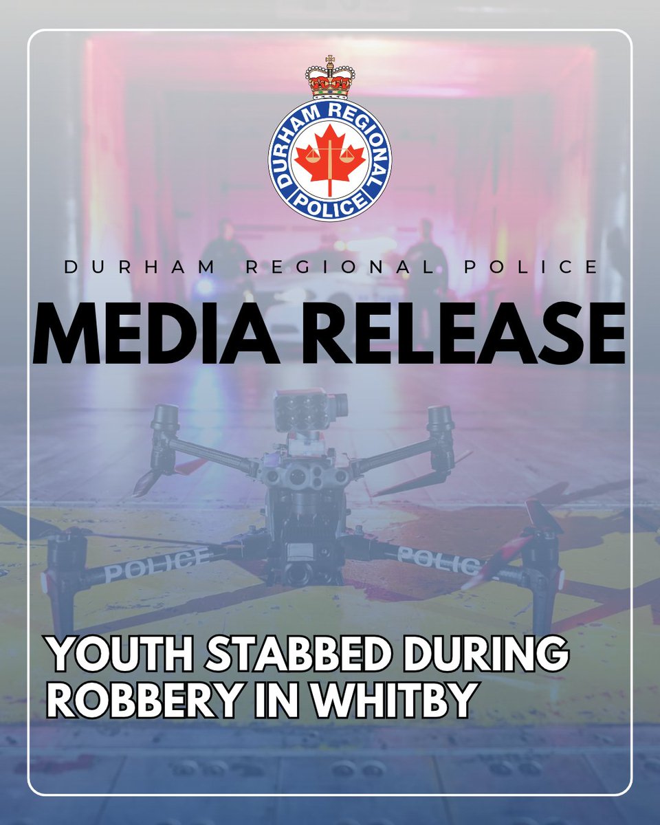 DRPS's tweet photo. A 15-year-old male suffered serious injuries after being stabbed at a movie theatre in Whitby.

Full Story: 

https://t.co/eGFvuVOBlS https://t.co/V0G8Yxirq9