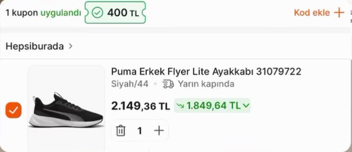 Ecoksssss's tweet photo. Puma’da SPORDA400 kodu ile 2000 lira üzerine 400 lira indirim oluyor

https://t.co/YnknxgSu0K
reklam https://t.co/ZK8HI3licf