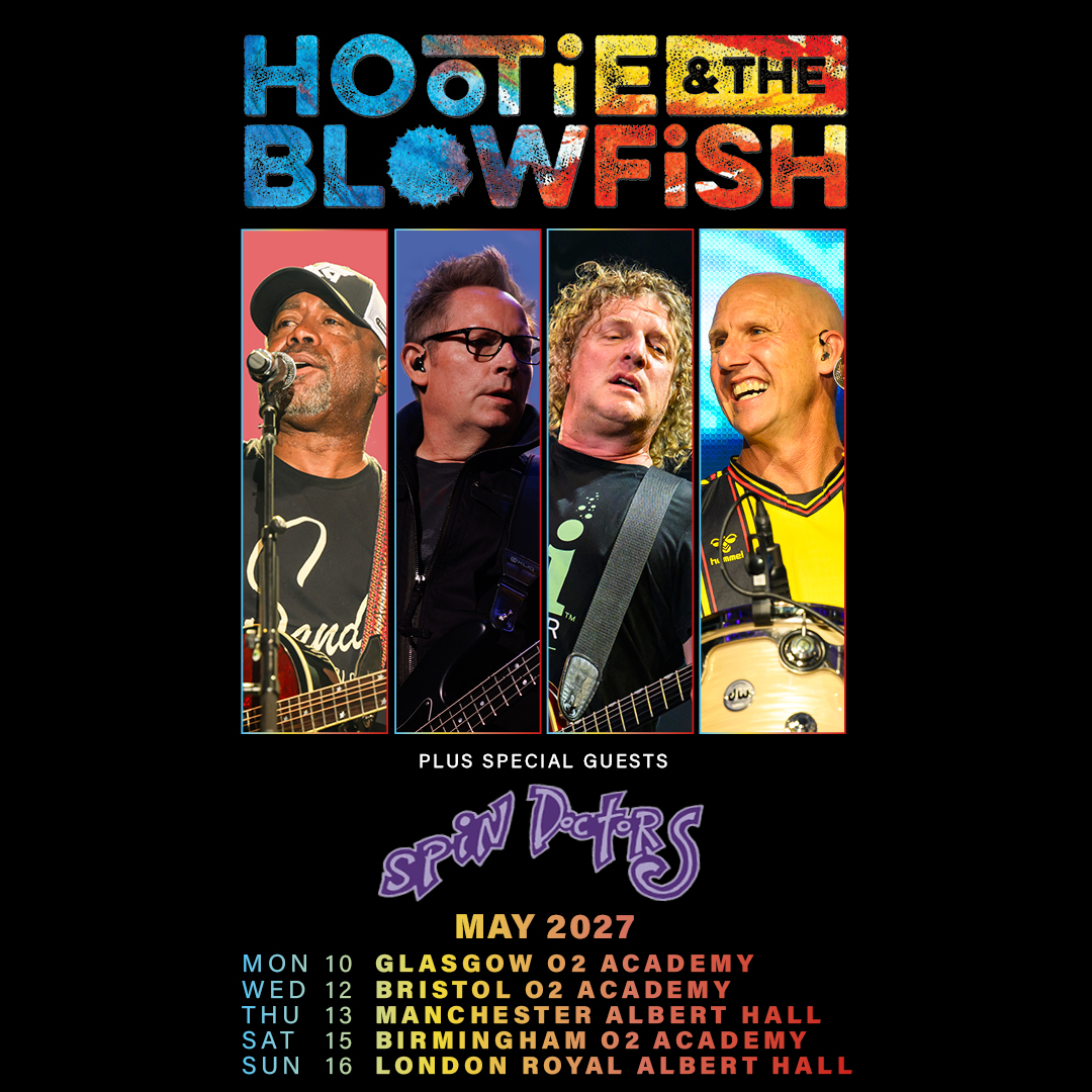O2AcademyBham's tweet photo. Grammy Award-winning band #HootieandTheBlowfish will return to the UK for the first time in eight years in May 2027, bringing special guests #SpinDoctors - Sat 15 May.
Get your early access Priority Tickets from 10am on Wed 28 Oct 🎟️ https://t.co/l8mUuSvX1N
