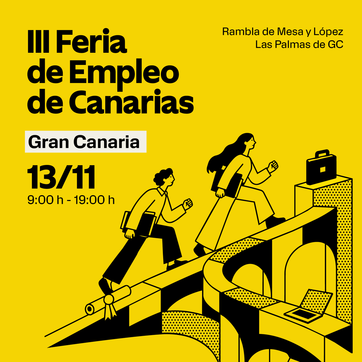 TurismoGobCan's tweet photo. 🤝 III Ferias de Empleo de Canarias (De 09:00 a 19:00 h) 

* 📍 Las Palmas de Gran Canaria: Viernes, 13 de noviembre en la Rambla de Mesa y López. 

* 📍 Santa Cruz de Tenerife: Jueves, 19 de noviembre en el Parque García Sanabria. https://t.co/oybHiKysKW