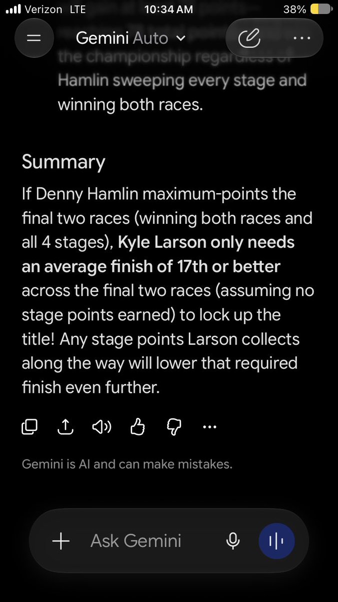 MUtterrr5's tweet photo. #Nascar #Chase @KyleLarsonRacin @dennyhamlin https://t.co/Bmv42XjD6C