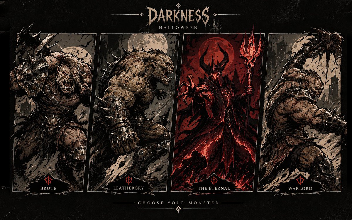 putalabs's tweet photo. HAPPY HALLOWEEN !  🎃 

This Halloween, which monster would you dare to face?

Four creatures. Four different threats. One world swallowed by darkness.  

Which one would you choose to face first and which one would you run from?👁️🩸

#Halloween #IndieGame #Darkness #wishlist https://t.co/vCcXV2Zu7F