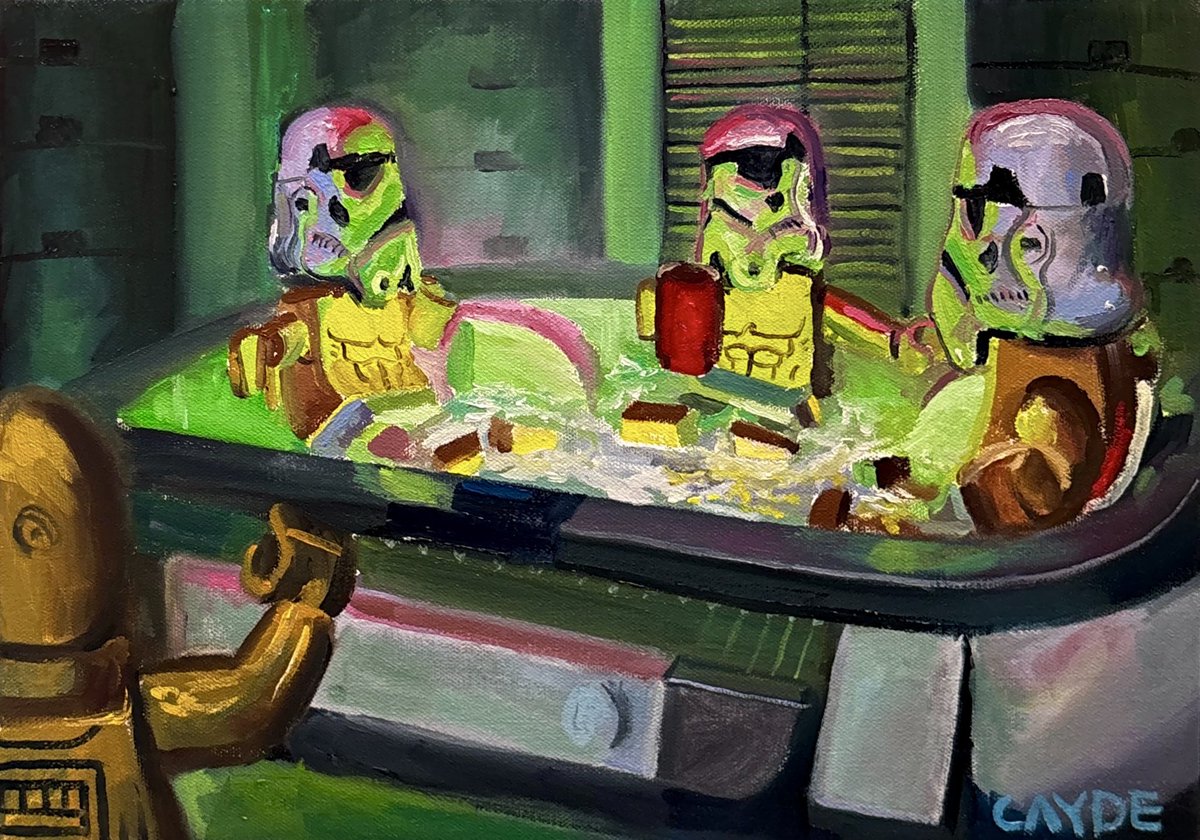 caydeplanet's tweet photo. I like to make oil paintings of Lego Star Wars. These are some of my favorites https://t.co/5Mk9WCCcMi