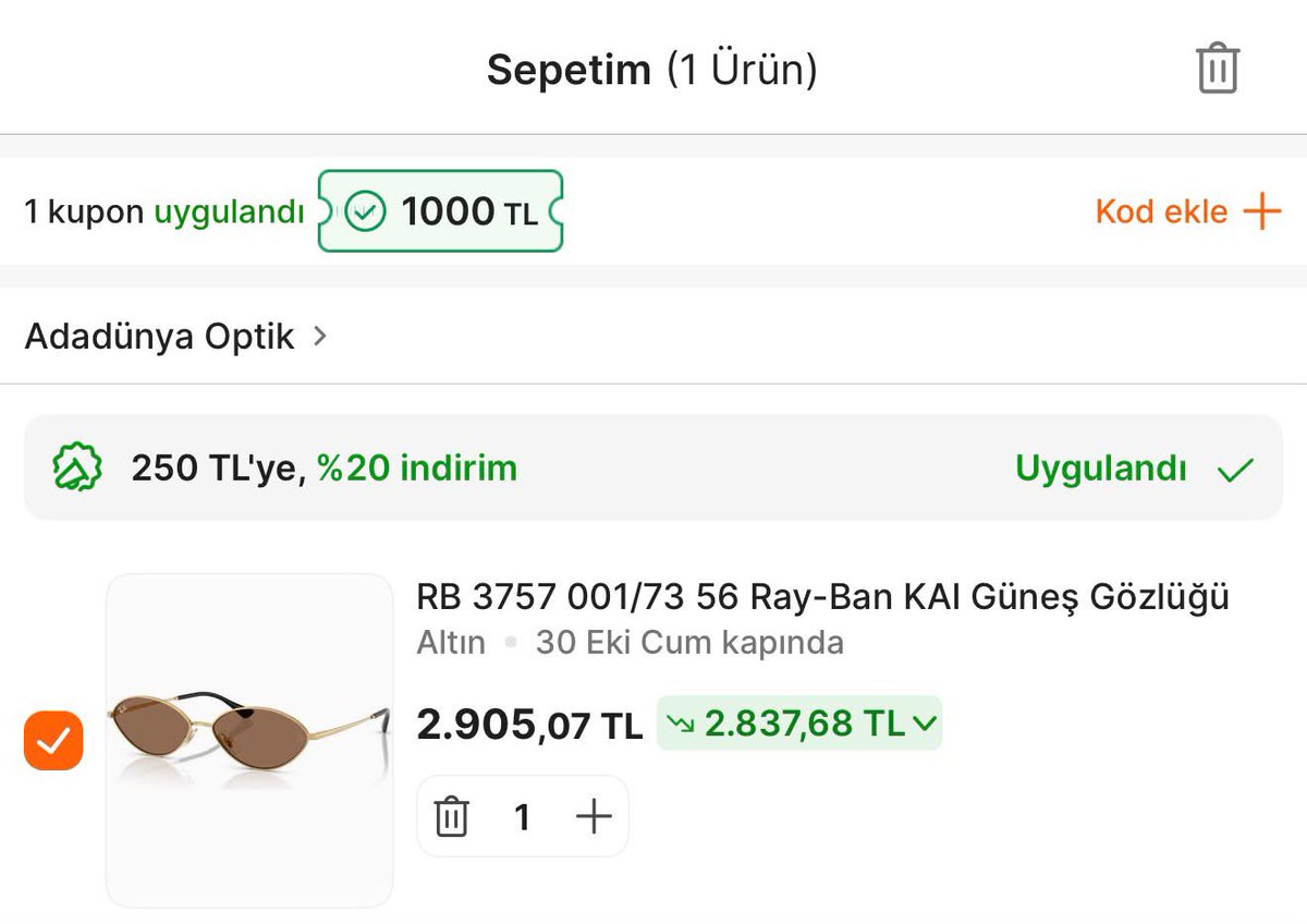 Ecoksssss's tweet photo. GÜNEŞ GÖZLÜĞÜ KIŞIN ALINIR 

RAYBAN1000 kodu ile güneş gözlüklerinde 3000 lira üzerine 1000 lira indirim oluyor

https://t.co/PMBHBBVQJi
reklam https://t.co/MWfpVYzfkN