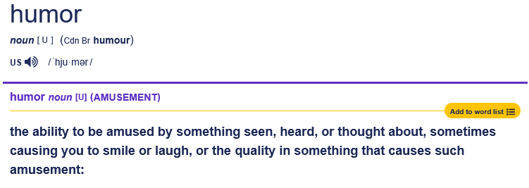 G1mmeABr3ak's tweet photo. [CRASHOUT INCOMING]

Okay, let's talk about humor.

Here's the definition of humor from the Cambridge Advanced Learner's Dictionary &amp; Thesaurus.

As you can see, it's supposed to make people laugh.

==> https://t.co/HNVV8UPeLF
