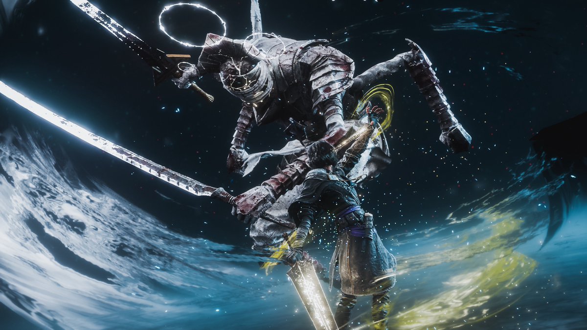 Ryu666_VP's tweet photo. Here are some more shots of Verso’s parry in landscape format and from another angle. I just love the way his cape flutters behind him during combat. https://t.co/ob2Tj3blWi