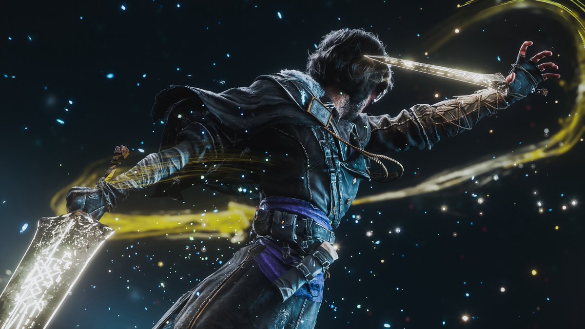 Ryu666_VP's tweet photo. Here are some more shots of Verso’s parry in landscape format and from another angle. I just love the way his cape flutters behind him during combat. https://t.co/ob2Tj3blWi
