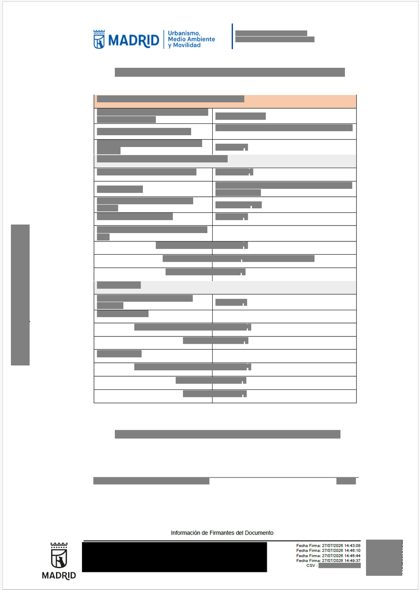 giraldeo's tweet photo. Y por cierto, ya que estamos hablando del expediente de la recalificación del Real Madrid en Valdebebas, mirad cómo publicaron las páginas 2, 8, 14, 19 y 27 del informe para aprobación inicial en la información pública.

Totalmente censuradas. Esto es causa nulidad total. https://t.co/JLqMByWP76