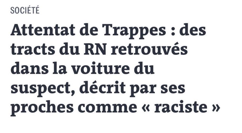 _Progressistes's tweet photo. ☎️ Marine Le Pen et @J_Bardella doivent préciser les liens du tueur de Trappes avec le RN 🔥 

On sait que le tueur de Trappes avait des tracts du RN dans sa voiture. 
Était-il adhérent ou Militant du RN ?… 😳

https://t.co/O9eJx2WYzp https://t.co/vWgN1jN6DP