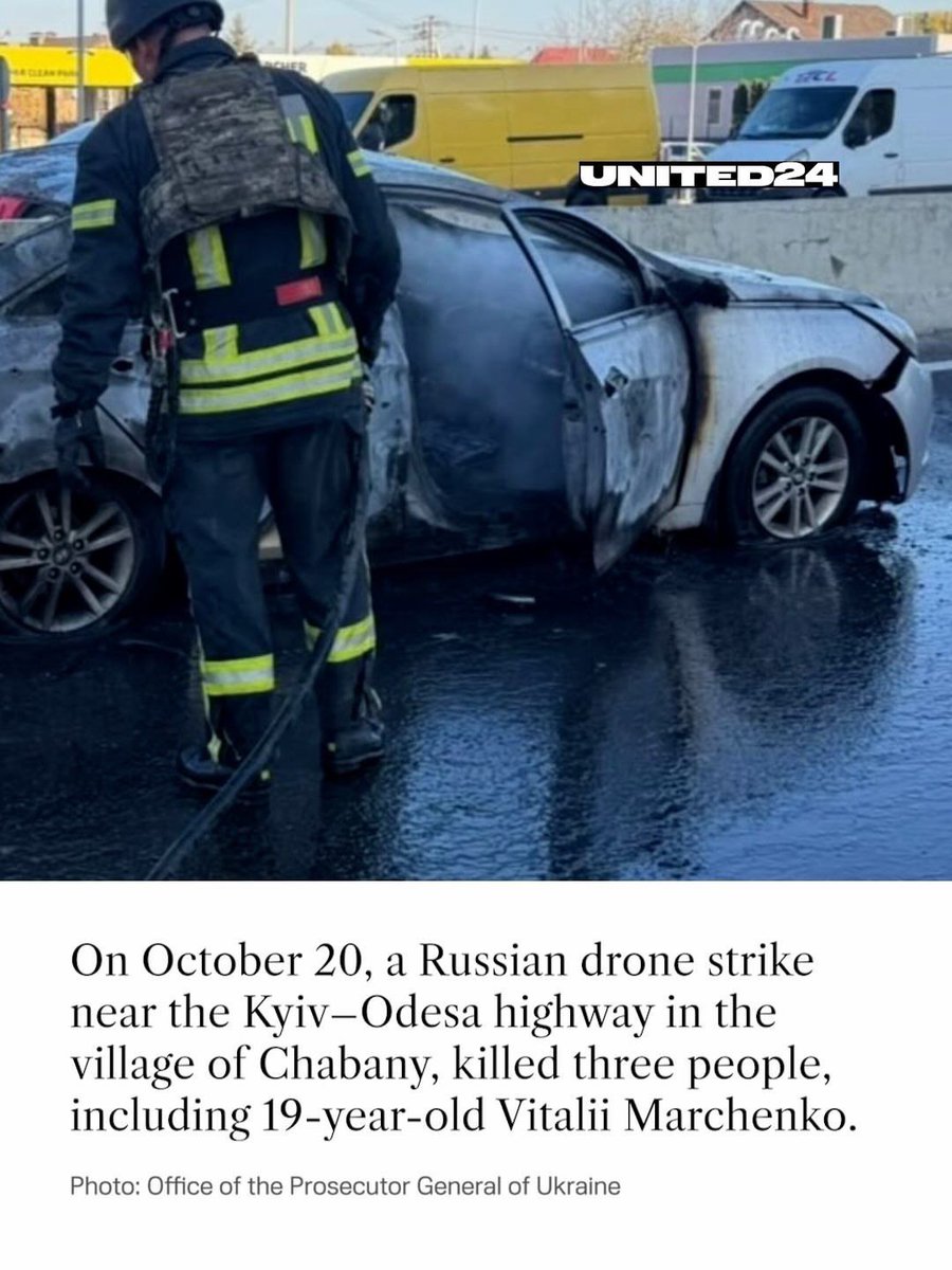 United24media's tweet photo. 🚨 Nineteen-year-old Vitalii Marchenko was killed during a Russian drone attack on the Kyiv region on October 20. https://t.co/QSHQ7wlA6t