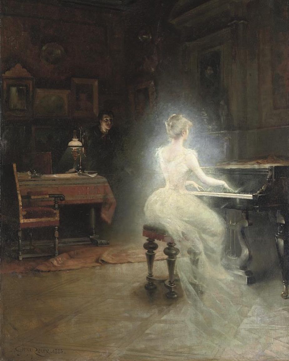 wikivictorian's tweet photo. Spirit, by French painter George Roux (1885). In private collection. https://t.co/KljiW1otyj