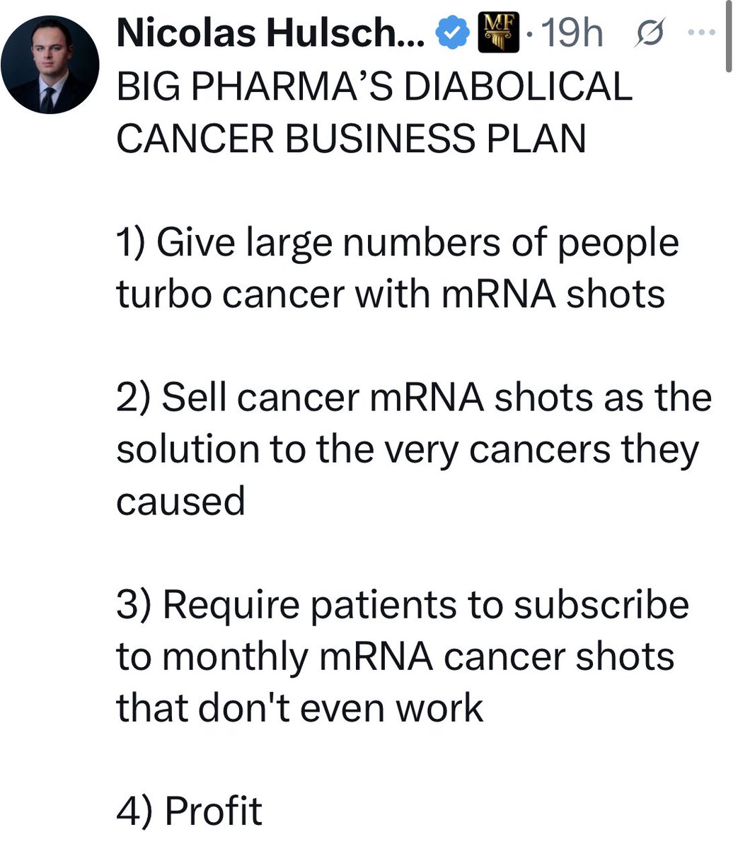 psalm0433's tweet photo. You enter the vicious cycle of vaxxine - cancer - vaxxine that leads to death while they profit from you and depopulate one at a time. https://t.co/6mCo2Mb8uB